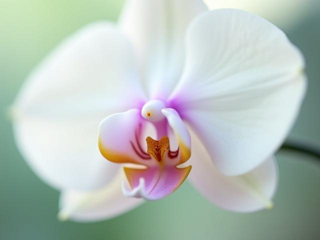 Photographie macro d'une orchidée délicate
